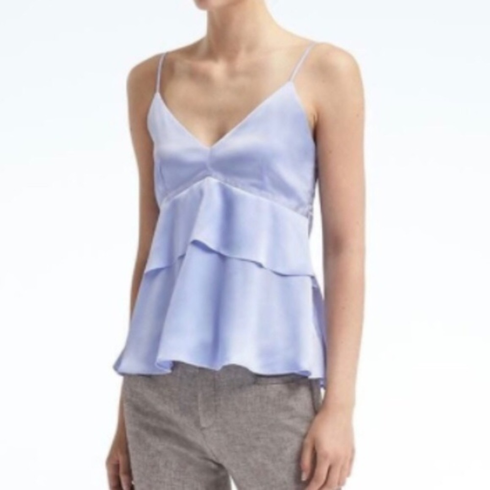 Banana Republic Satin Ruffle Tank
